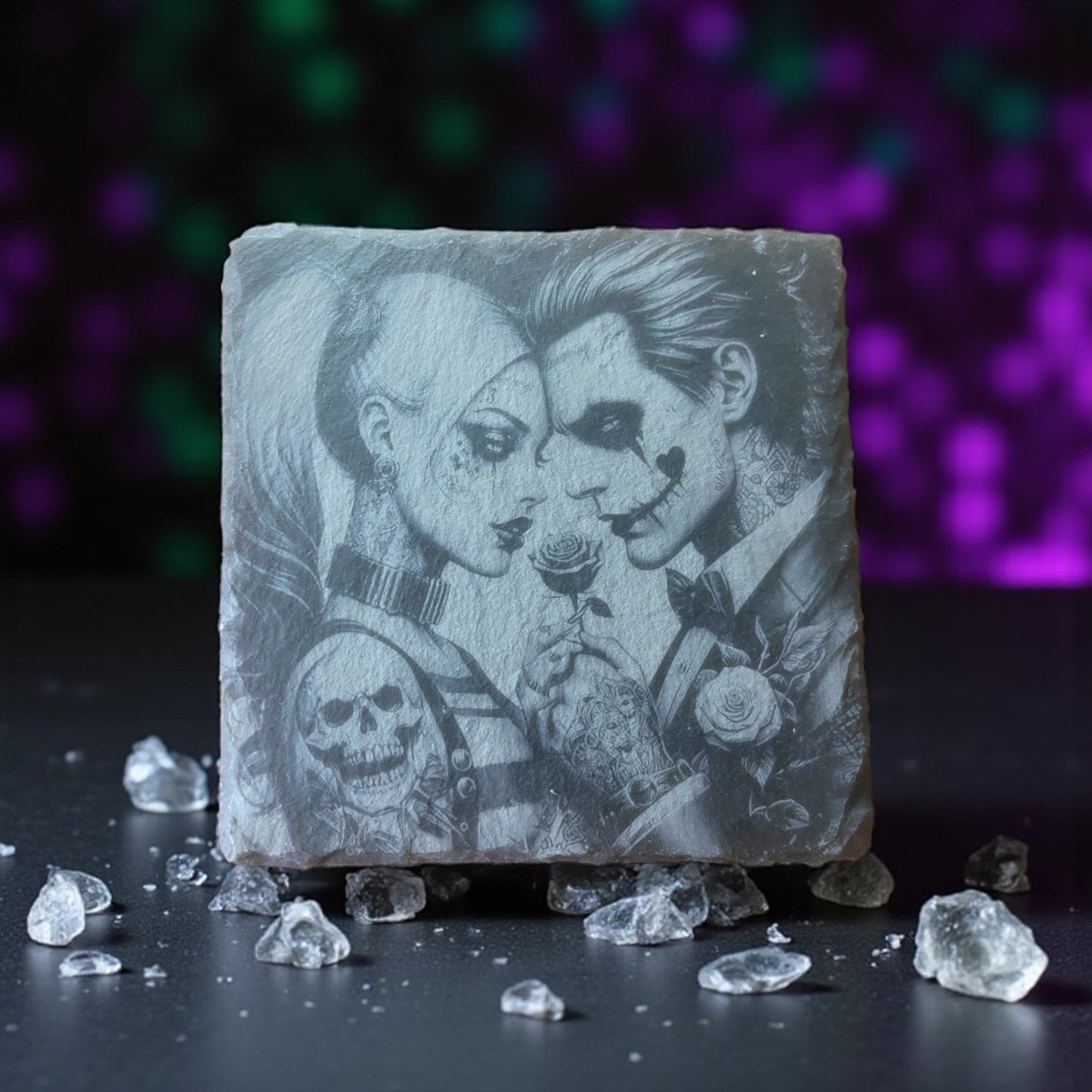 Joker Laser Engraved Slate Coasters