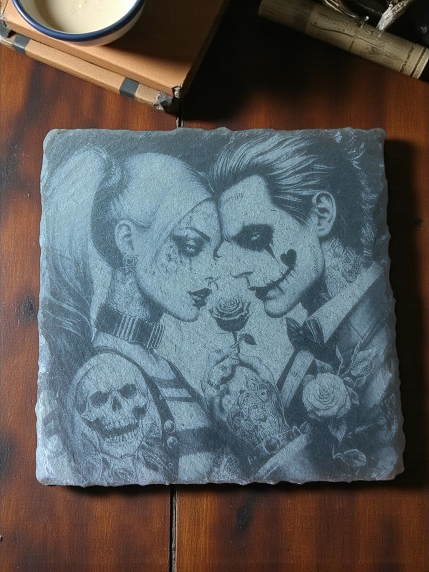 Joker Laser Engraved Slate Coasters