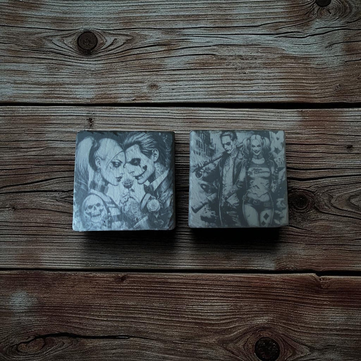 Joker Laser Engraved Slate Coasters
