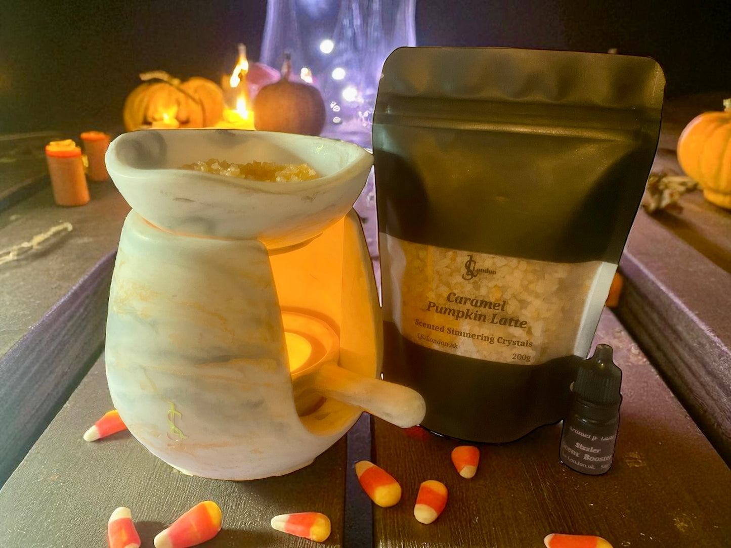 Caramel Pumpkin Latte, Halloween Inspired Scented Simmering Crystals (Sizzlers)