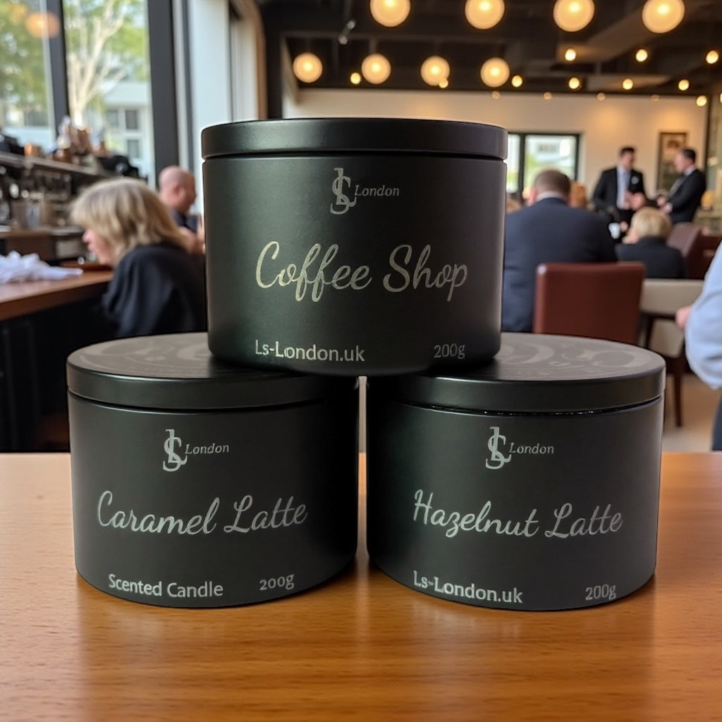 Luxury Coffee Shop Candle Tins 200g