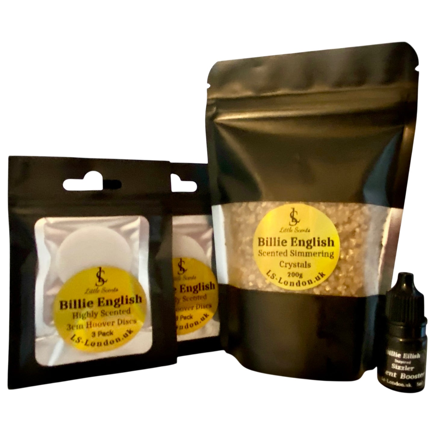 200g Sizzlers + Scent Booster & x2 Packs Of 3 Individually Sealed Scented Vacuum Hoover Discs Bundle