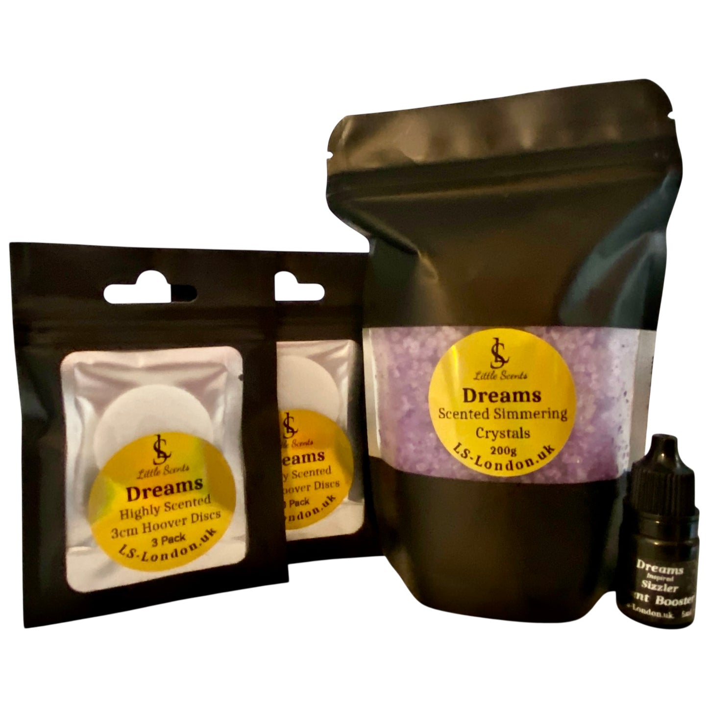 200g Sizzlers + Scent Booster & x2 Packs Of 3 Individually Sealed Scented Vacuum Hoover Discs Bundle
