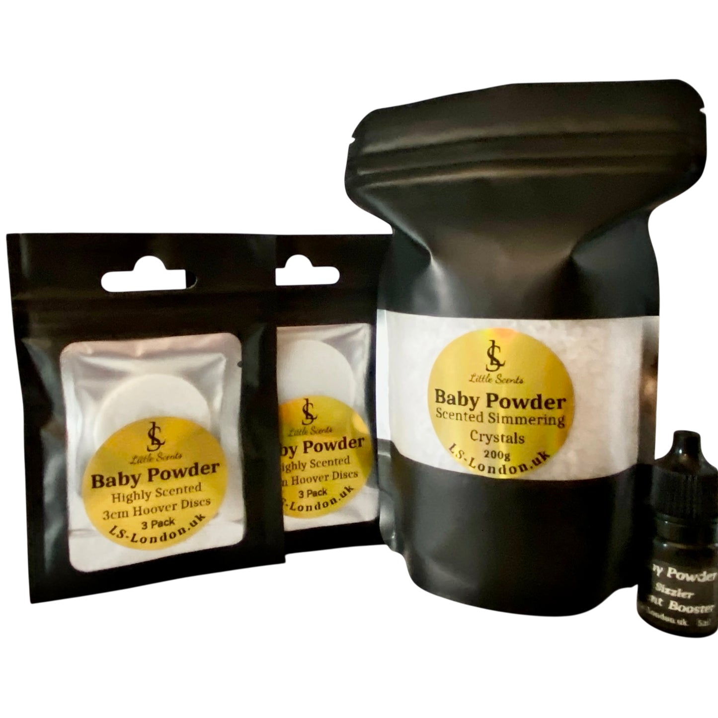 200g Sizzlers + Scent Booster & x2 Packs Of 3 Individually Sealed Scented Vacuum Hoover Discs Bundle