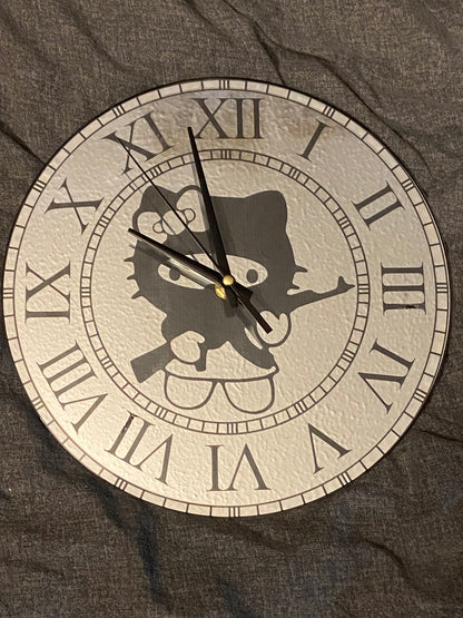 Hello Kitty Laser Engraved Mirror Wall Clock