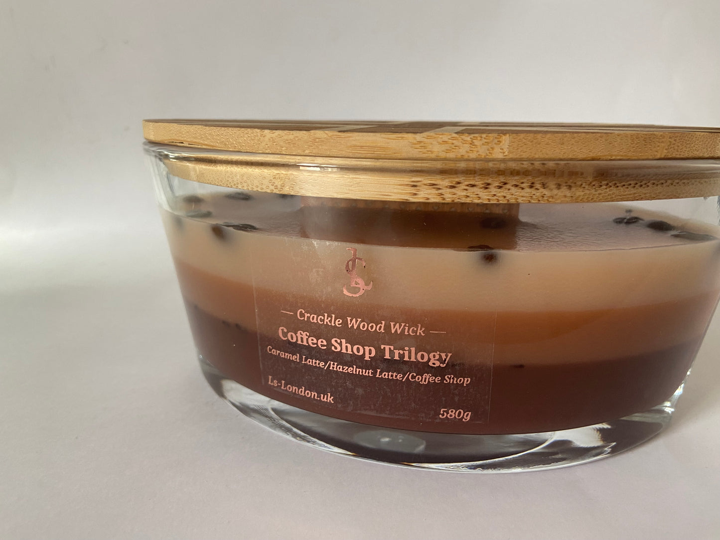 Coffee Shop Trilogy Large Ellipse 520g Crackle Wood Wick Candle