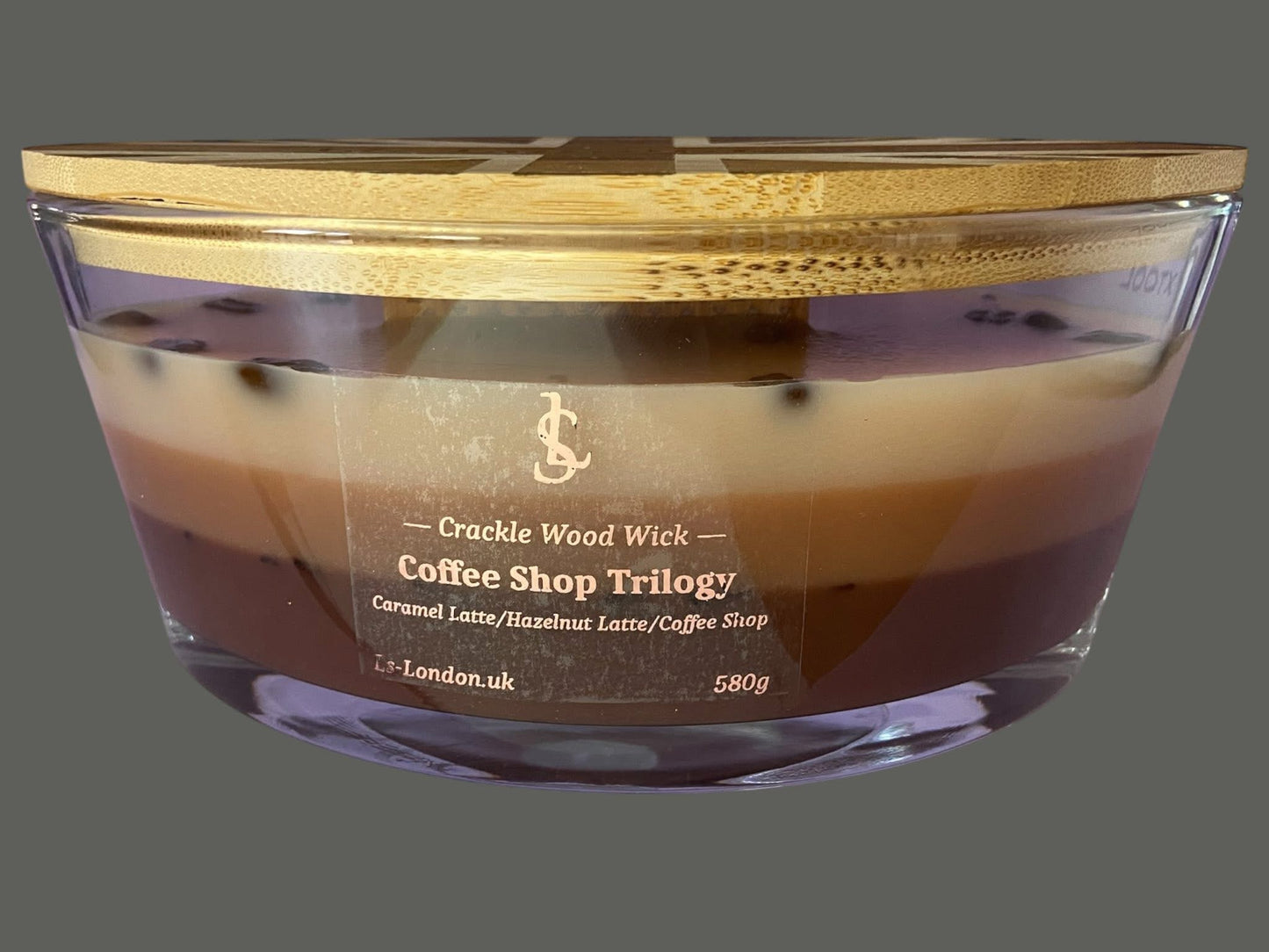 Coffee Shop Trilogy Large Ellipse 520g Crackle Wood Wick Candle
