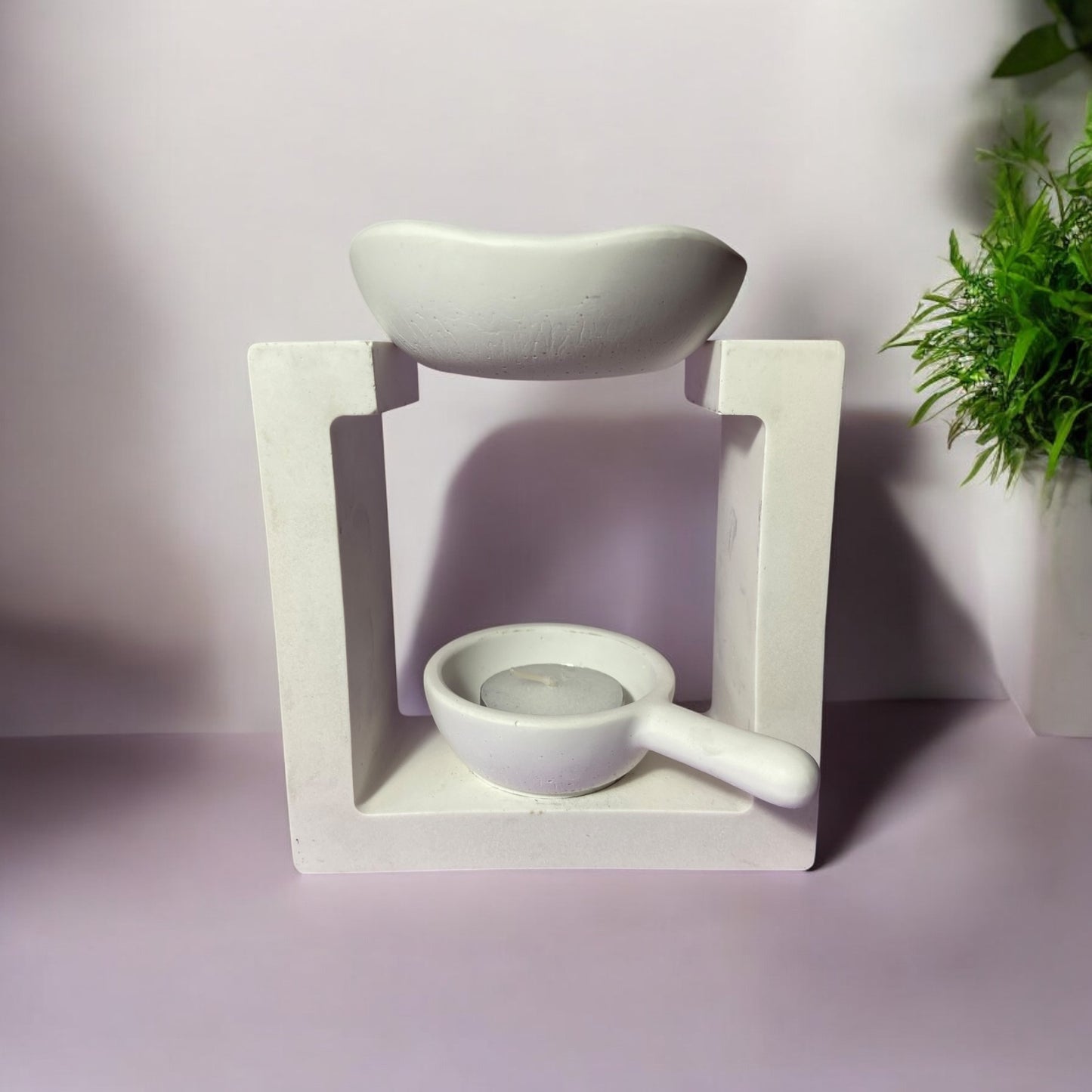 LS Design Wax Melt/Oil Burner Pan Tea Light Holder (Black,White,Grey Marble)