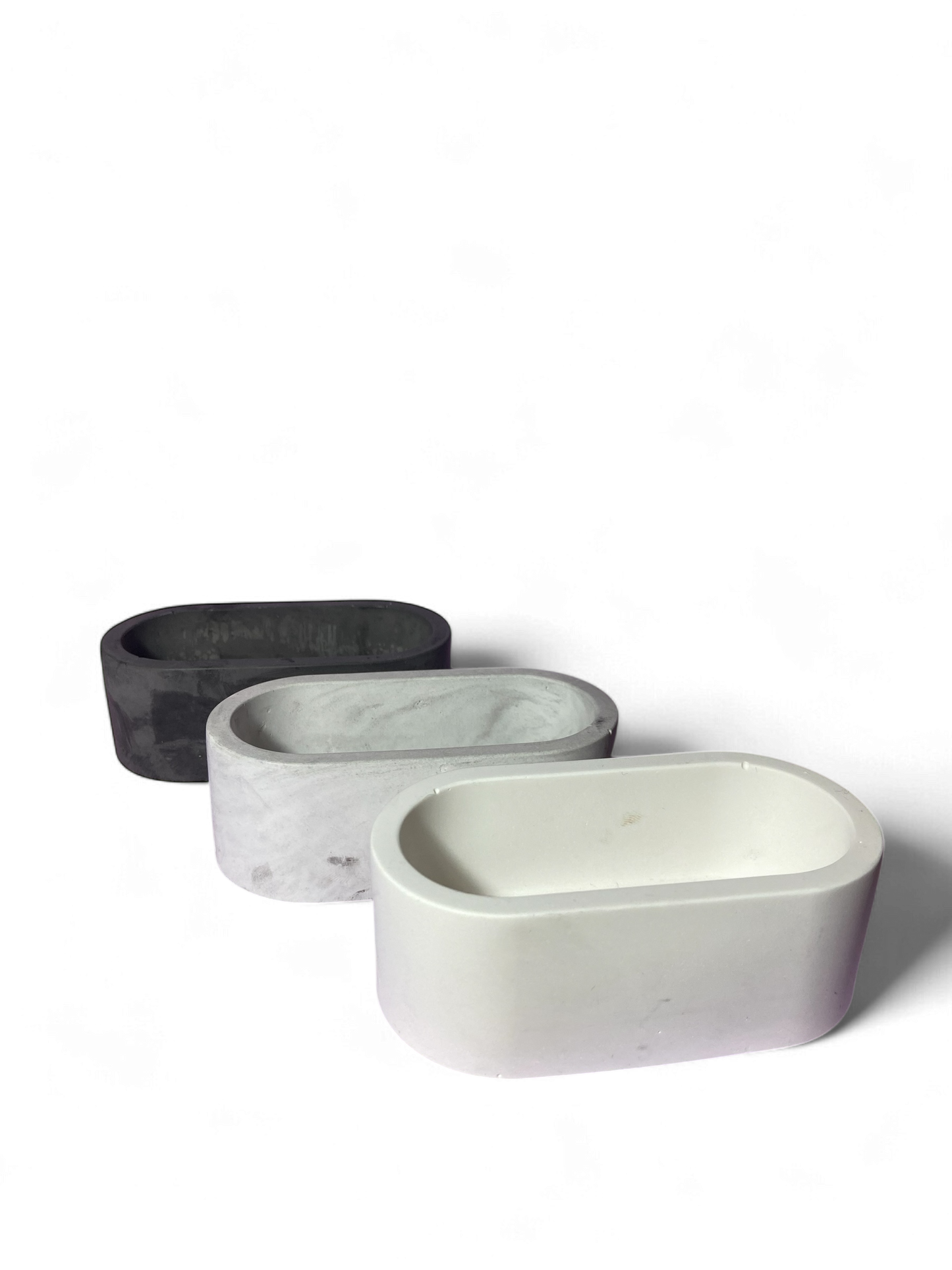 LS Design Mini Oval 50g Refillable Container Candle. Black, White Or Grey Marble £5.80 - £6.20