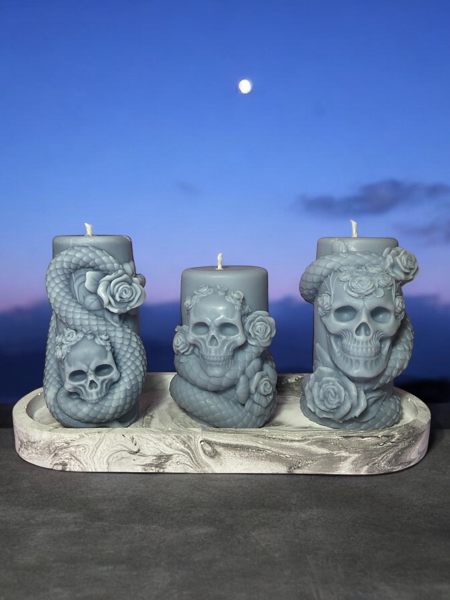 LS Design Snakes And Skulls 200g Pillar Candles