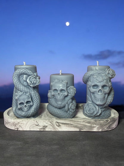 LS Design Snakes And Skulls 200g Pillar Candles