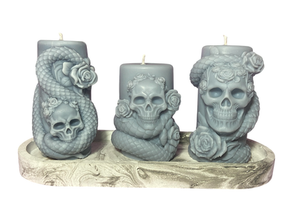 LS Design Snakes And Skulls 200g Pillar Candles