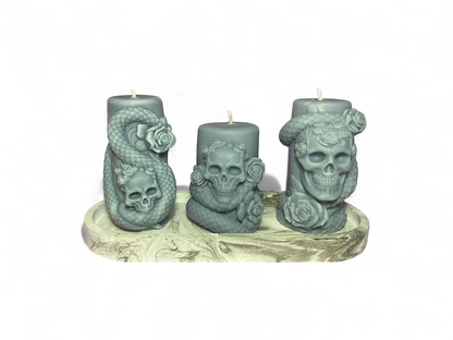 LS Design Snakes And Skulls 200g Pillar Candles