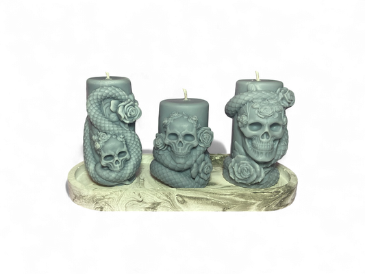 LS Design Snakes And Skulls 200g Pillar Candles