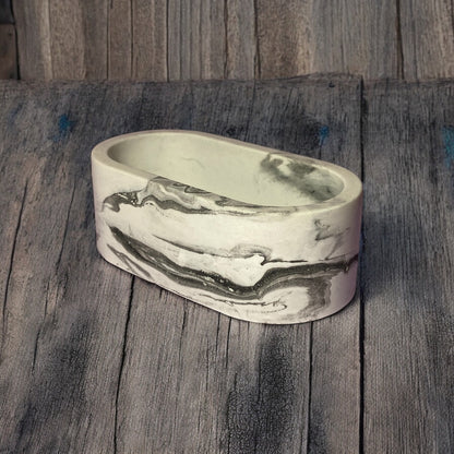 LS Design Mini Oval 50g Refillable Container Candle. Black, White Or Grey Marble £5.80 - £6.20