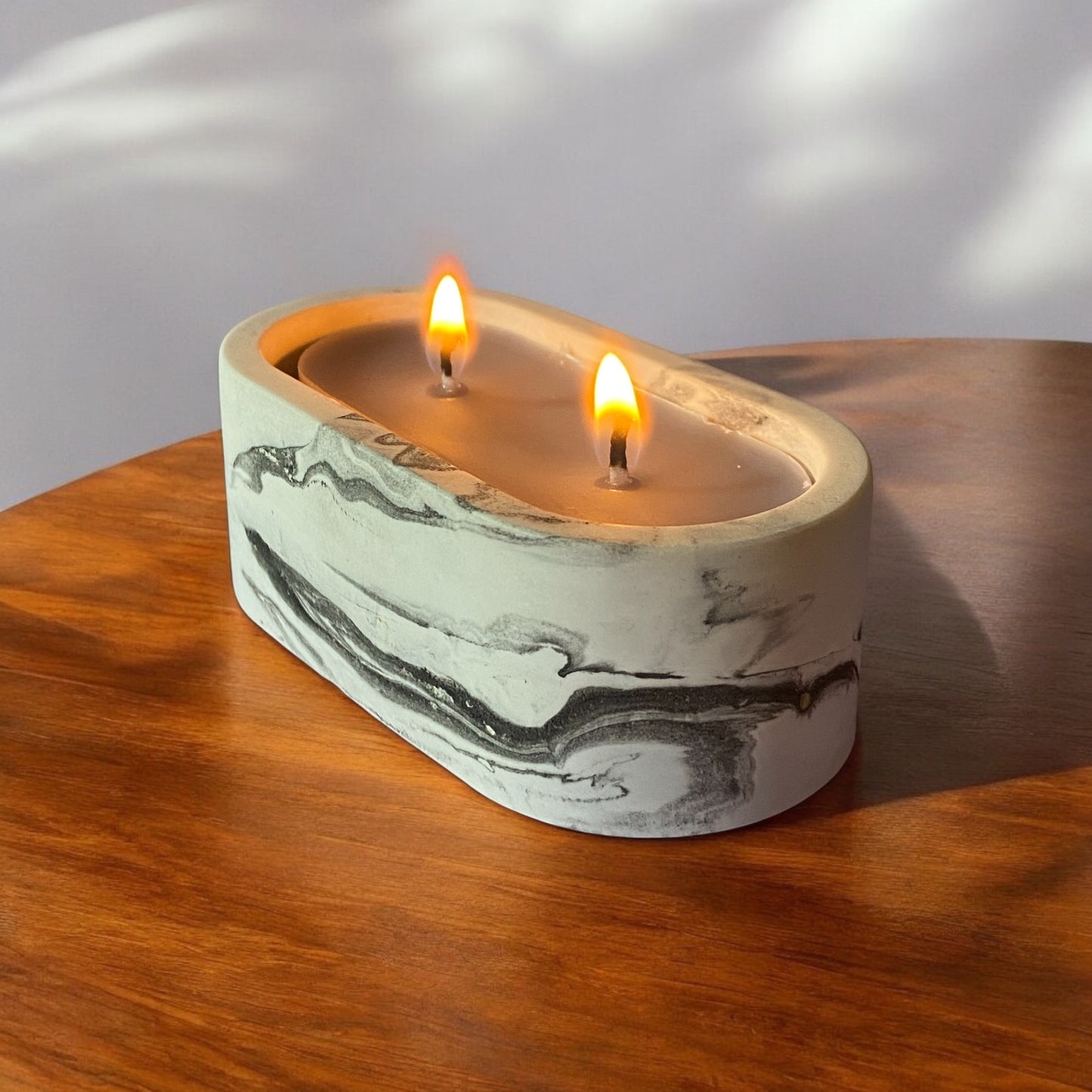 LS Design Mini Oval 50g Refillable Container Candle. Black, White Or Grey Marble £5.80 - £6.20