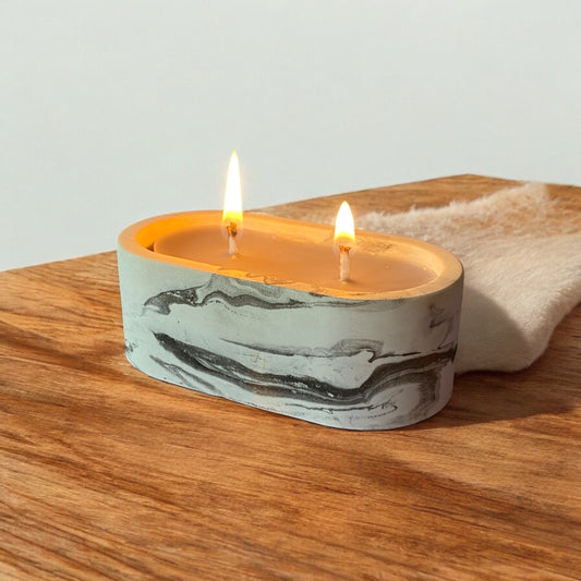 LS Design Mini Oval 50g Refillable Container Candle. Black, White Or Grey Marble £5.80 - £6.20