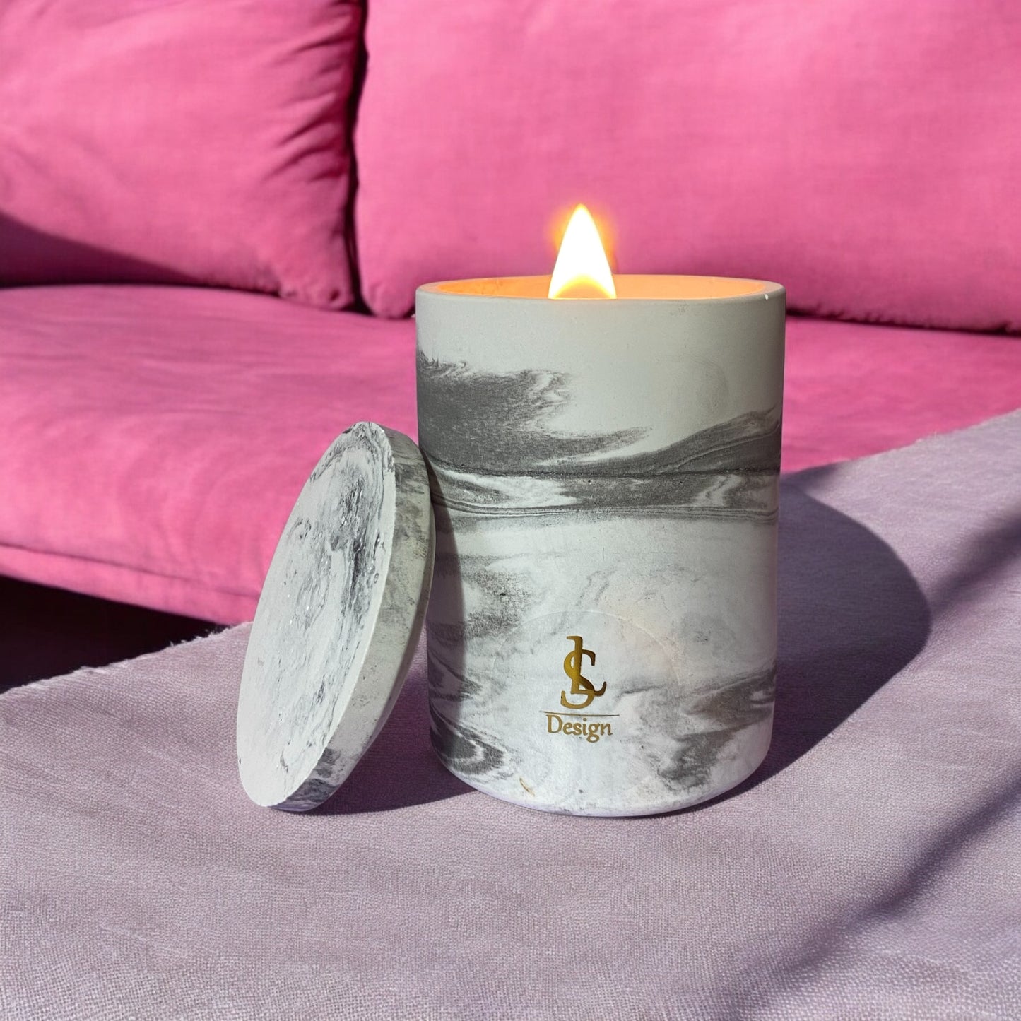 LS Design Tall Classic 250g Refillable Container Candle. Black, White Or Grey Marble £15.30 - £17.80
