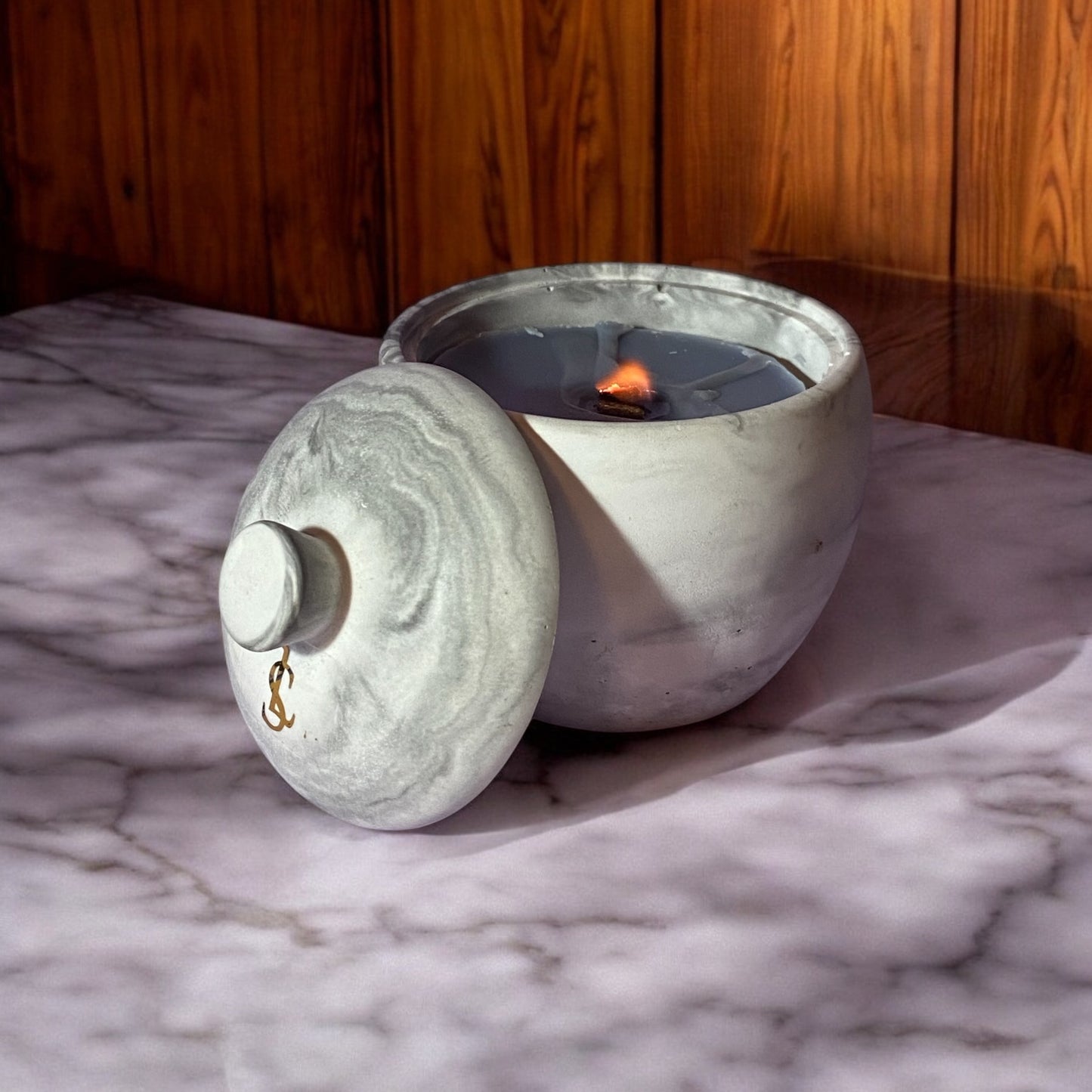 LS Design Acorn Vase 90g Refillable Container Candle. Black, White Or Grey Marble £6.60- £7.40