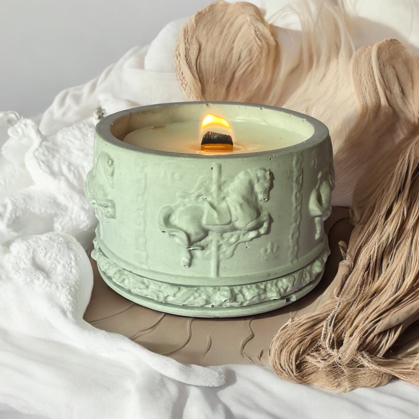 LS Design Carousel Refillable 180g Container Candle White Or Grey £18.50- £20.00