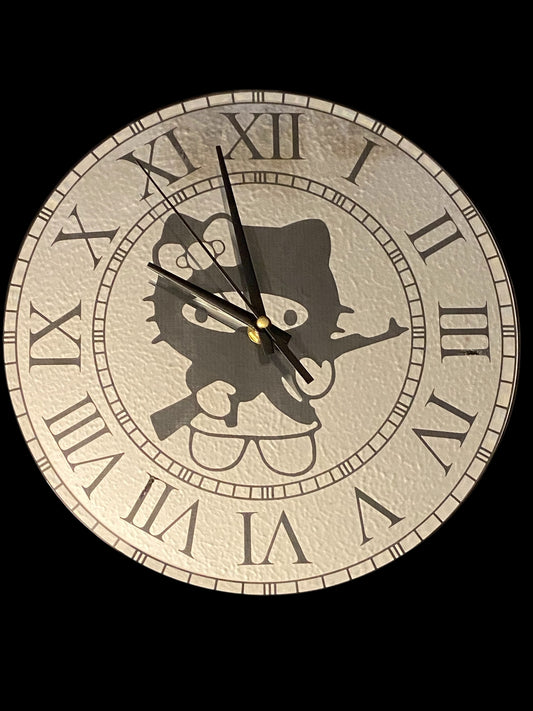 Hello Kitty Laser Engraved Mirror Wall Clock