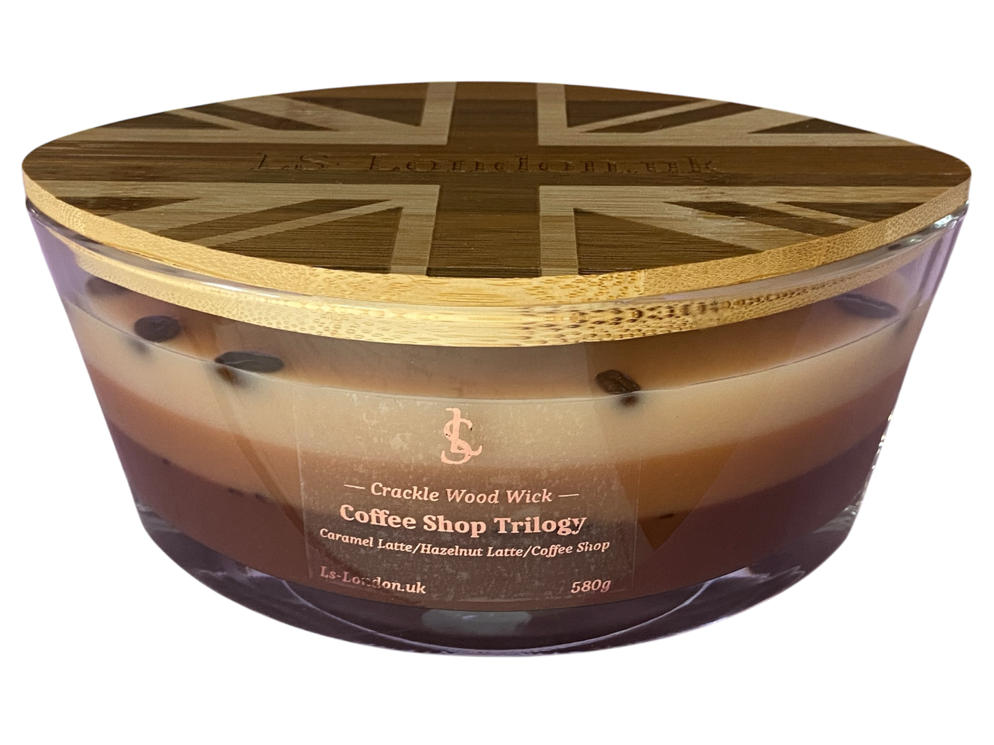 Coffee Shop Trilogy Large Ellipse 520g Crackle Wood Wick Candle