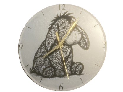 Eeyore inspired Laser Engraved Mirror Wall Clock