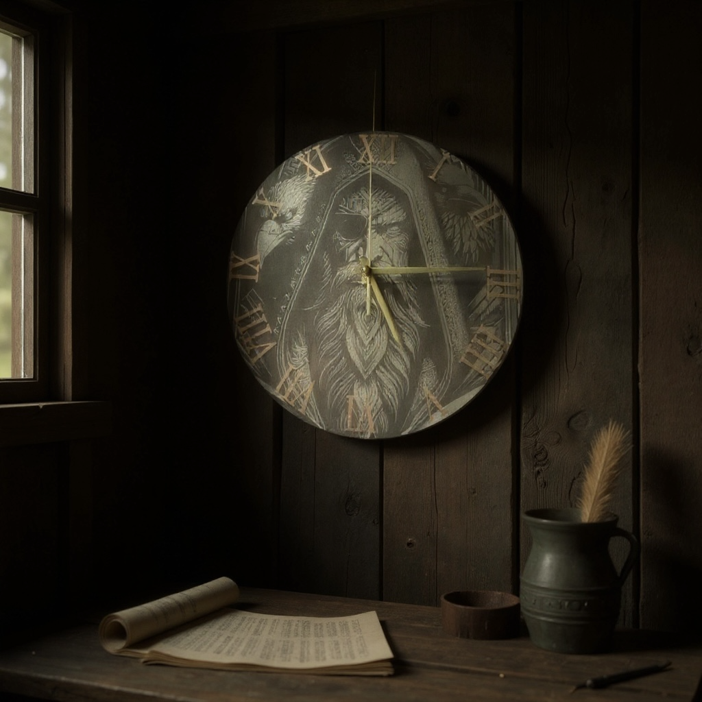 Odin Norse Mirror Wall Clock