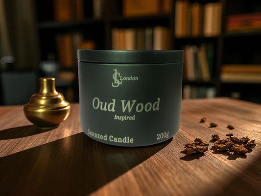 Oud Wood Luxury Scented Candle Tin 200g