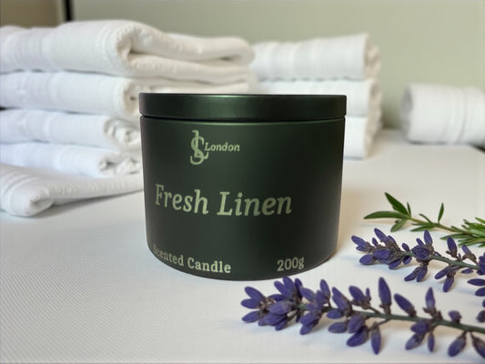 Fresh Linen Luxury Scented Candle Tin 200g