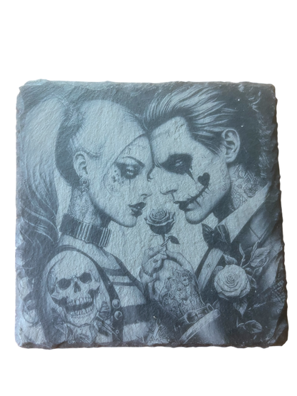 Joker Laser Engraved Slate Coasters