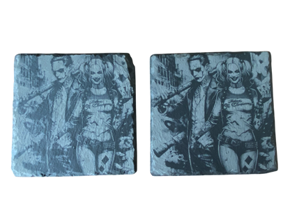 Joker Laser Engraved Slate Coasters