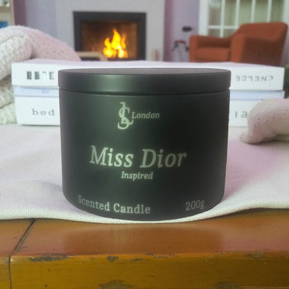 Miss Dior Inspired Luxury Scented Candle Tin 200g