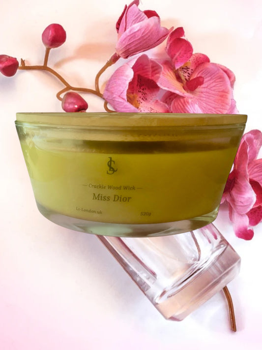 Miss Dior Large Ellipse 520g Crackle Wood Wick Candle