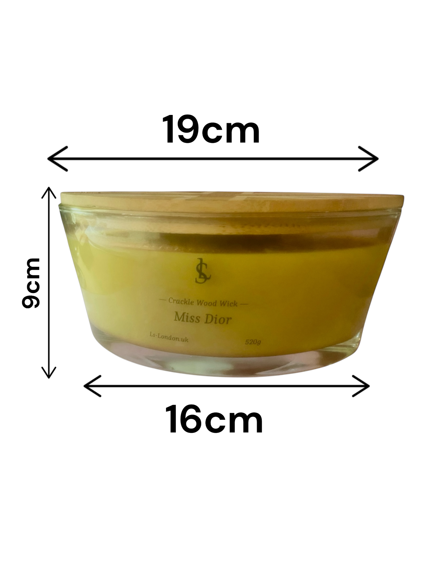Miss Dior Large Ellipse 520g Crackle Wood Wick Candle