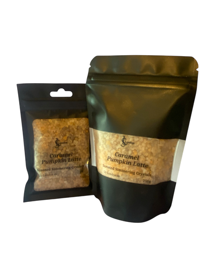 Caramel Pumpkin Latte, Halloween Inspired Scented Simmering Crystals (Sizzlers)