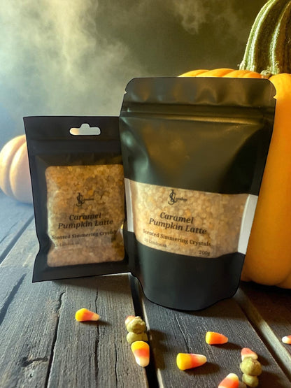 Caramel Pumpkin Latte, Halloween Inspired Scented Simmering Crystals (Sizzlers)