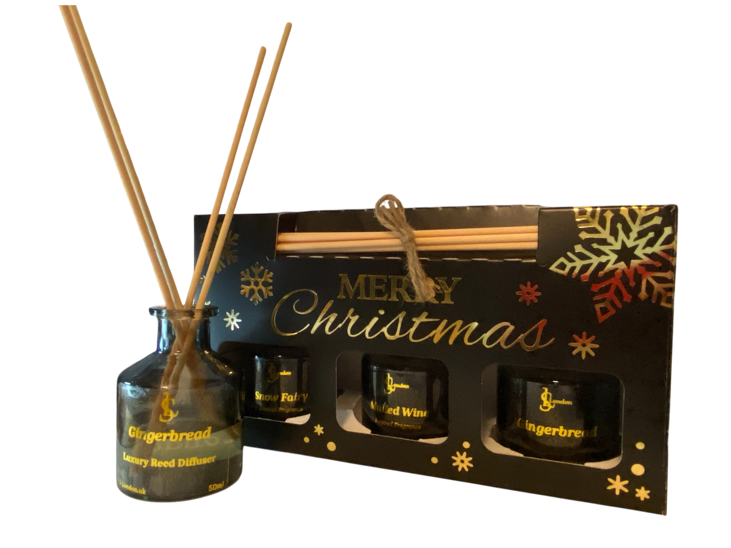 Female Designer Inspired Fragrance, Luxury Christmas Gift Set of 3 x 50g Reed Diffusers