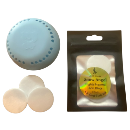 The Ultimate Snow Angel Bundle | 2 Packs x3 highly Scented Hoover Discs + Bin Diffuser/Air Freshener | 200g Sizzlers + 5ml Scent Booster & 2 Freshie bags | 200g Luxury Woodwick Candle Tin