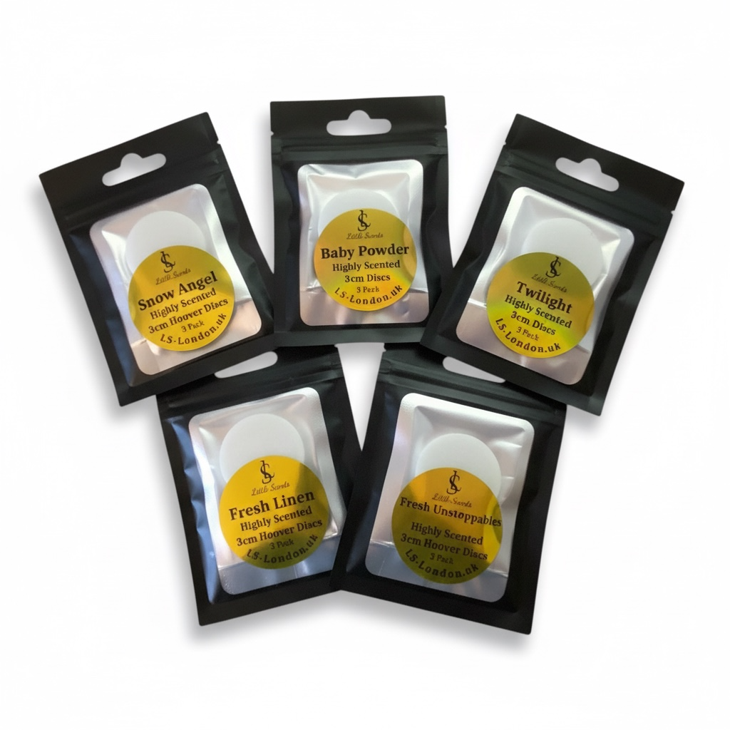 5 packs of highly scented hoover discs