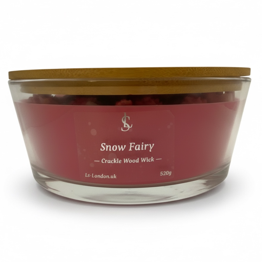 Snow Fairy (Inspired) Blossom Large Ellipse 520g Crackle Wood Wick Candle