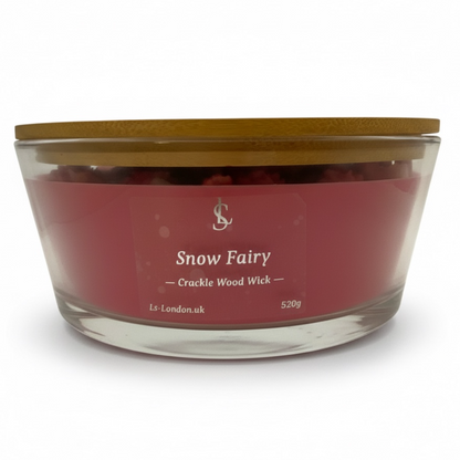 Snow Fairy (Inspired) Blossom Large Ellipse 520g Crackle Wood Wick Candle