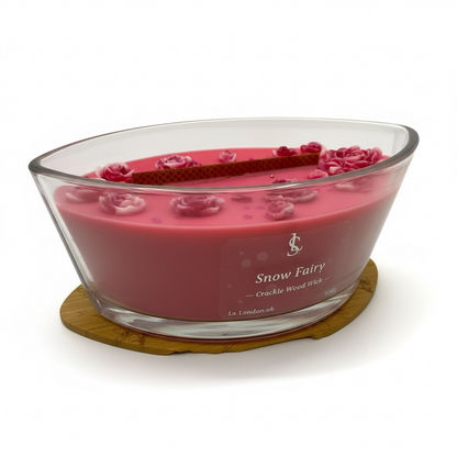Snow Fairy (Inspired) Blossom Large Ellipse 520g Crackle Wood Wick Candle