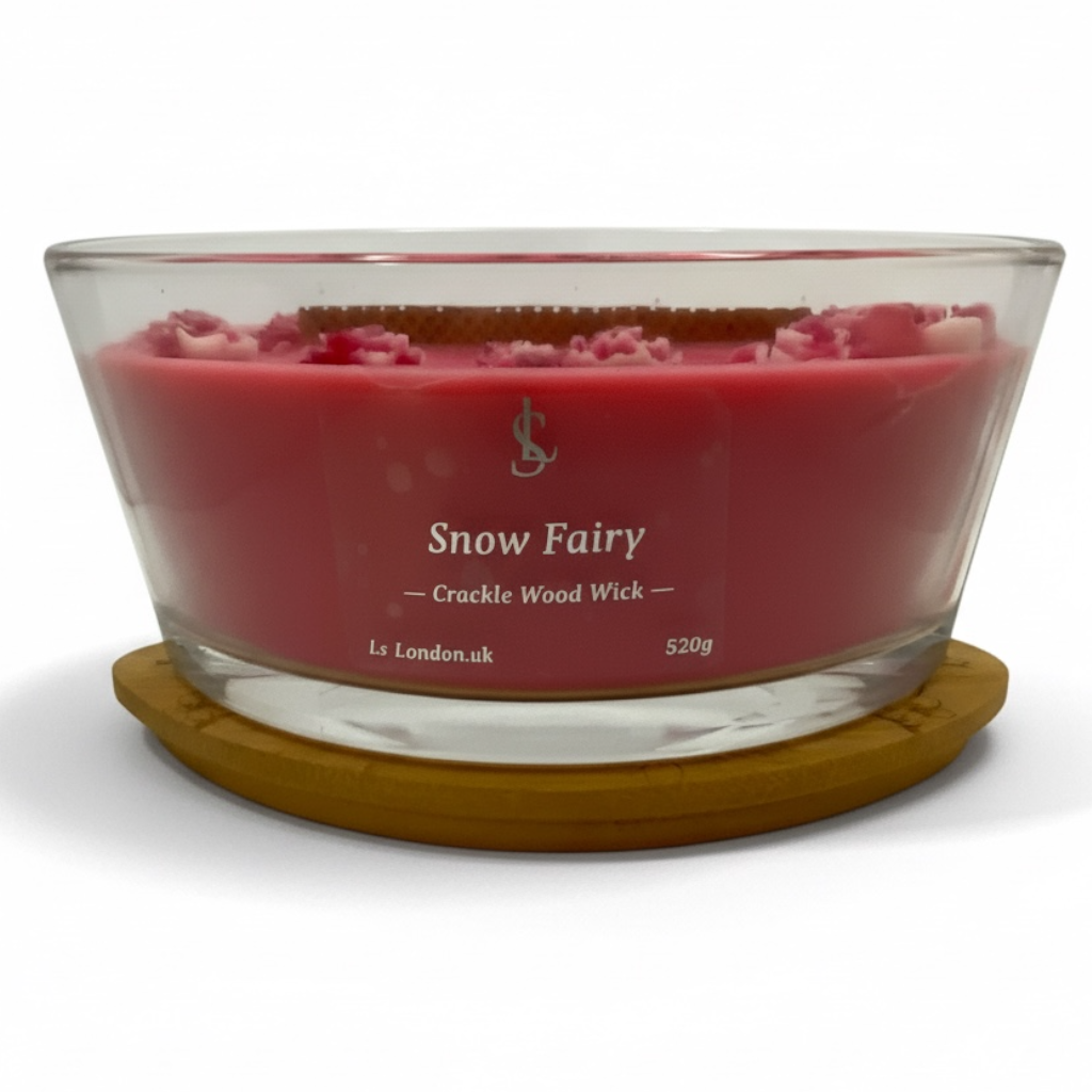 Snow Fairy (Inspired) Blossom Large Ellipse 520g Crackle Wood Wick Candle