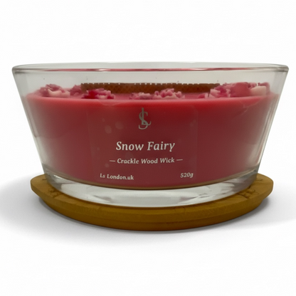 Snow Fairy (Inspired) Blossom Large Ellipse 520g Crackle Wood Wick Candle