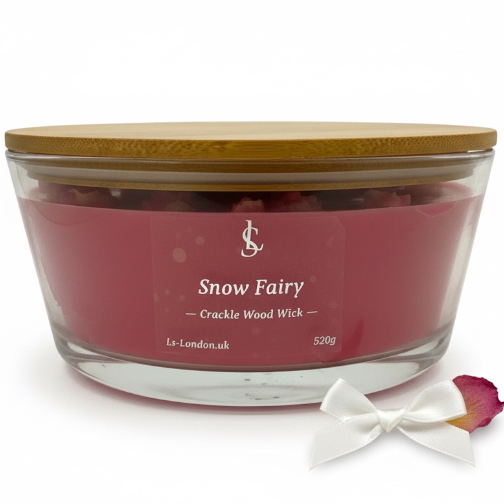 Snow Fairy (Inspired) Blossom Large Ellipse 520g Crackle Wood Wick Candle