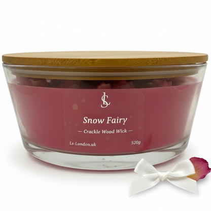Snow Fairy (Inspired) Blossom Large Ellipse 520g Crackle Wood Wick Candle