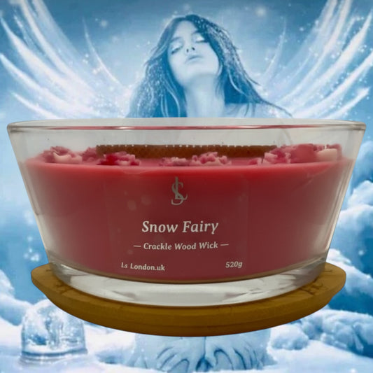 Snow Fairy (Inspired) Blossom Large Ellipse 520g Crackle Wood Wick Candle