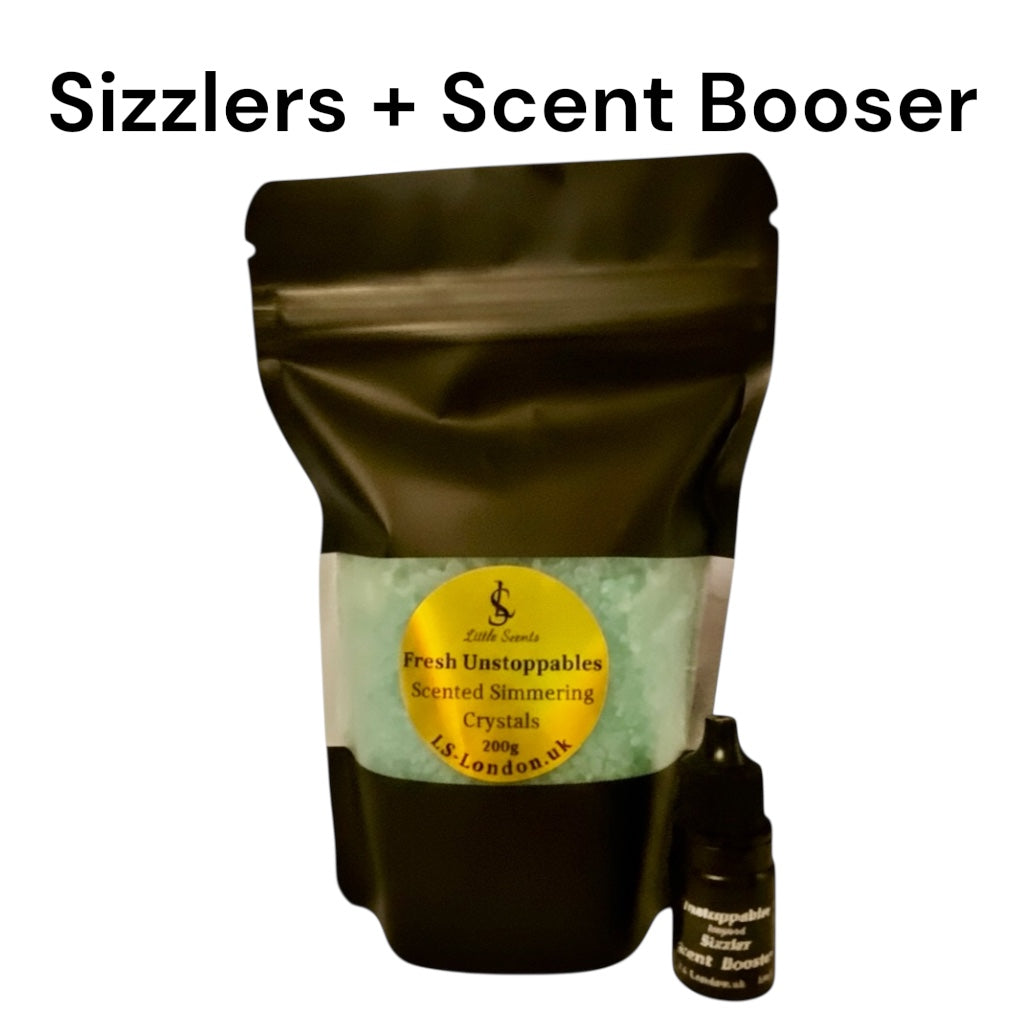 200g Sizzlers + Scent Booster & x2 Packs Of 3 Individually Sealed Scented Vacuum Hoover Discs Bundle