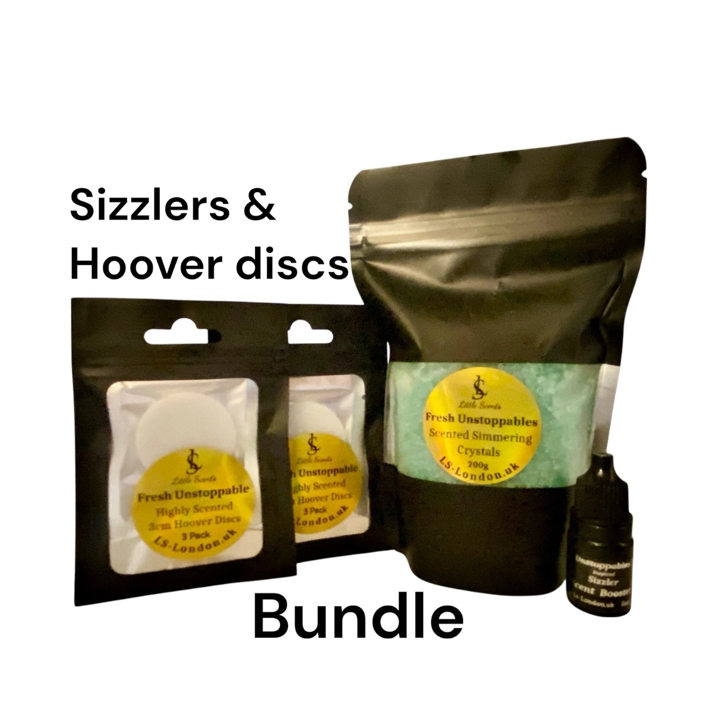 200g Sizzlers + Scent Booster & x2 Packs Of 3 Individually Sealed Scented Vacuum Hoover Discs Bundle